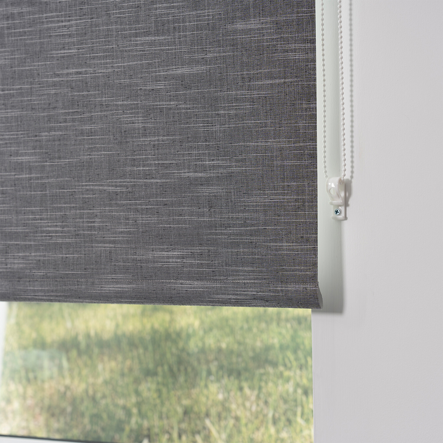 Blackout Textured Blind - Charcoal / 120cm Image 5