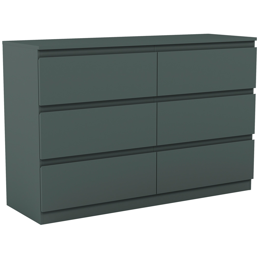 Vida Designs Denver Jasper Green 6 Drawer Bedside Table Image 2