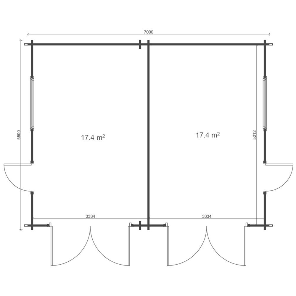 Shire Garage 22 x 18ft 2 Double Door Pent Log Cabin Image 9