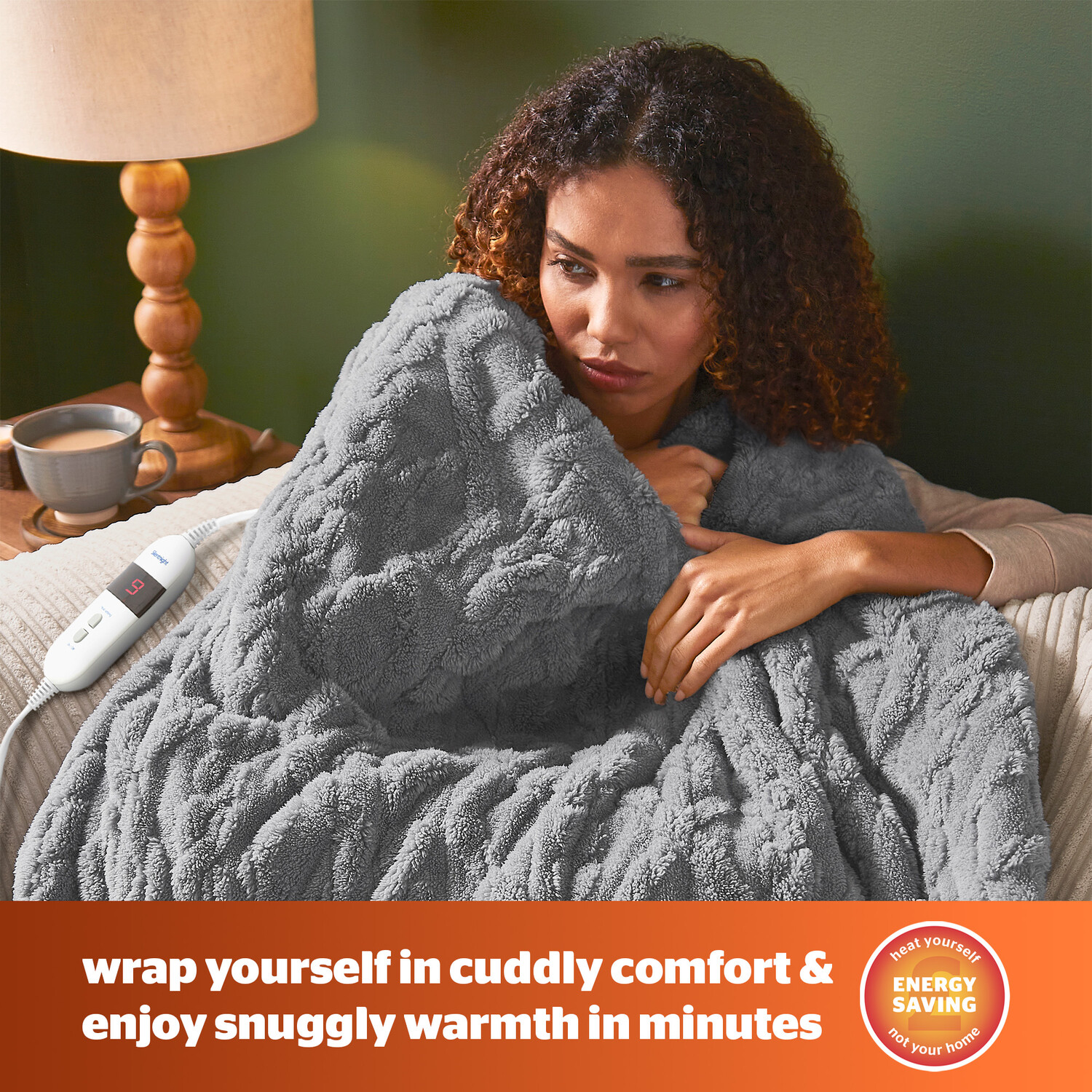 Silentnight Super Cosy Heated Throw Grey Image 2