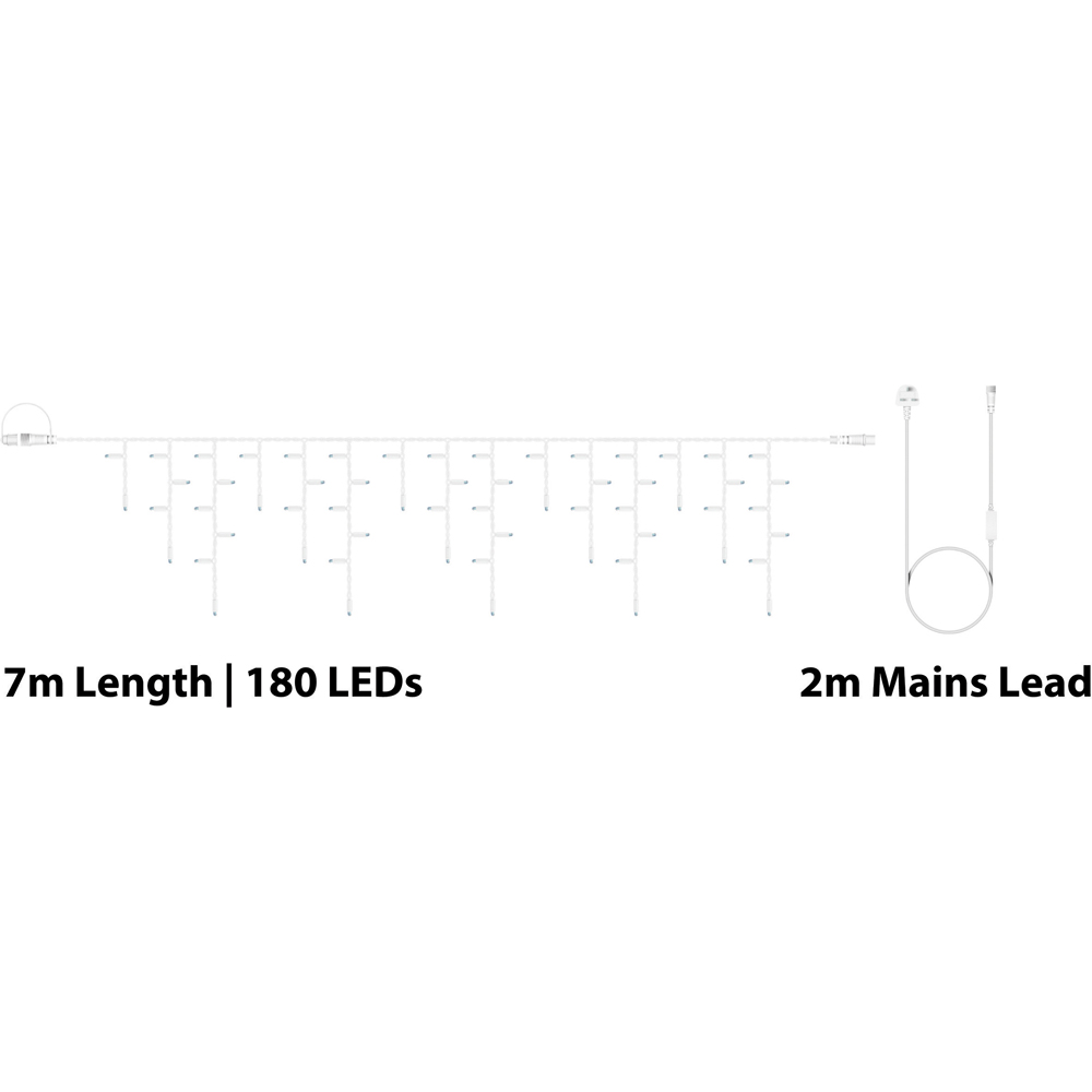 Eagle Connect 180 Warm White LED White Icicle Light 7m Image 6