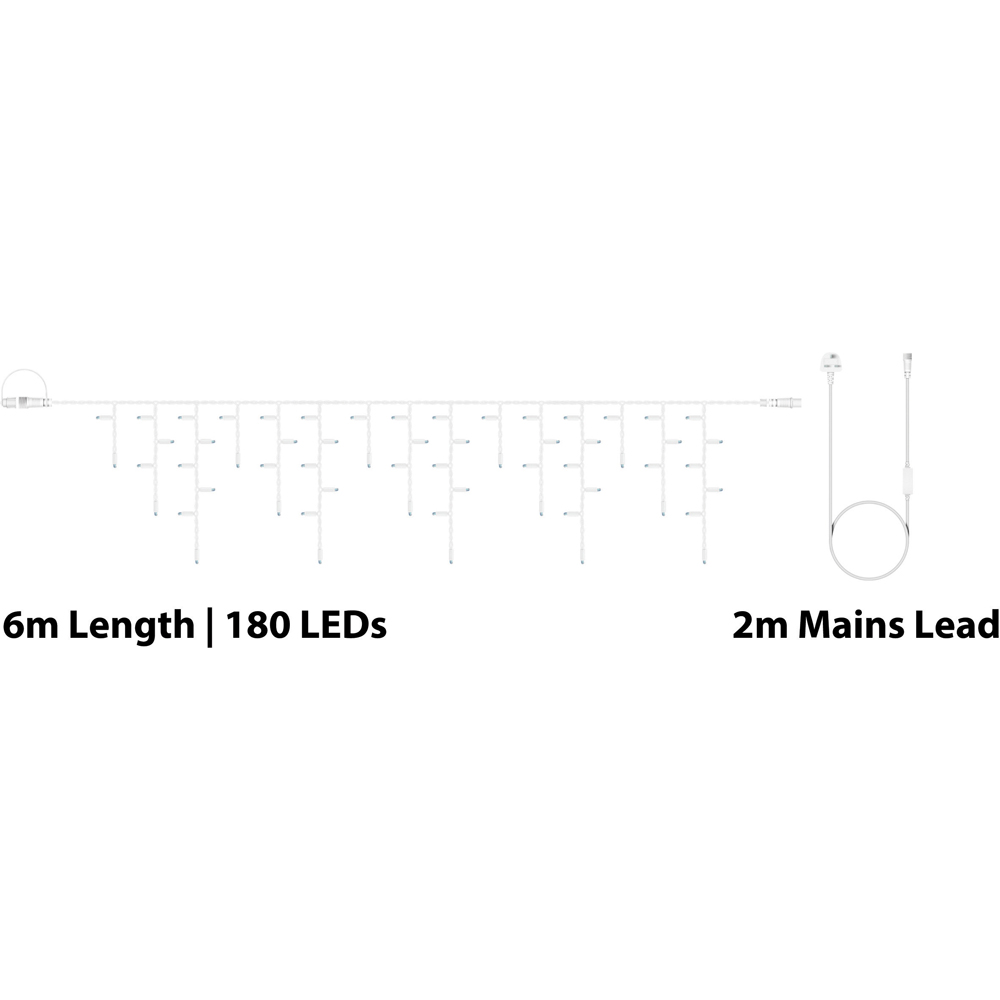 Eagle Connect 180 Warm White LED White Icicle Light 6m Image 7