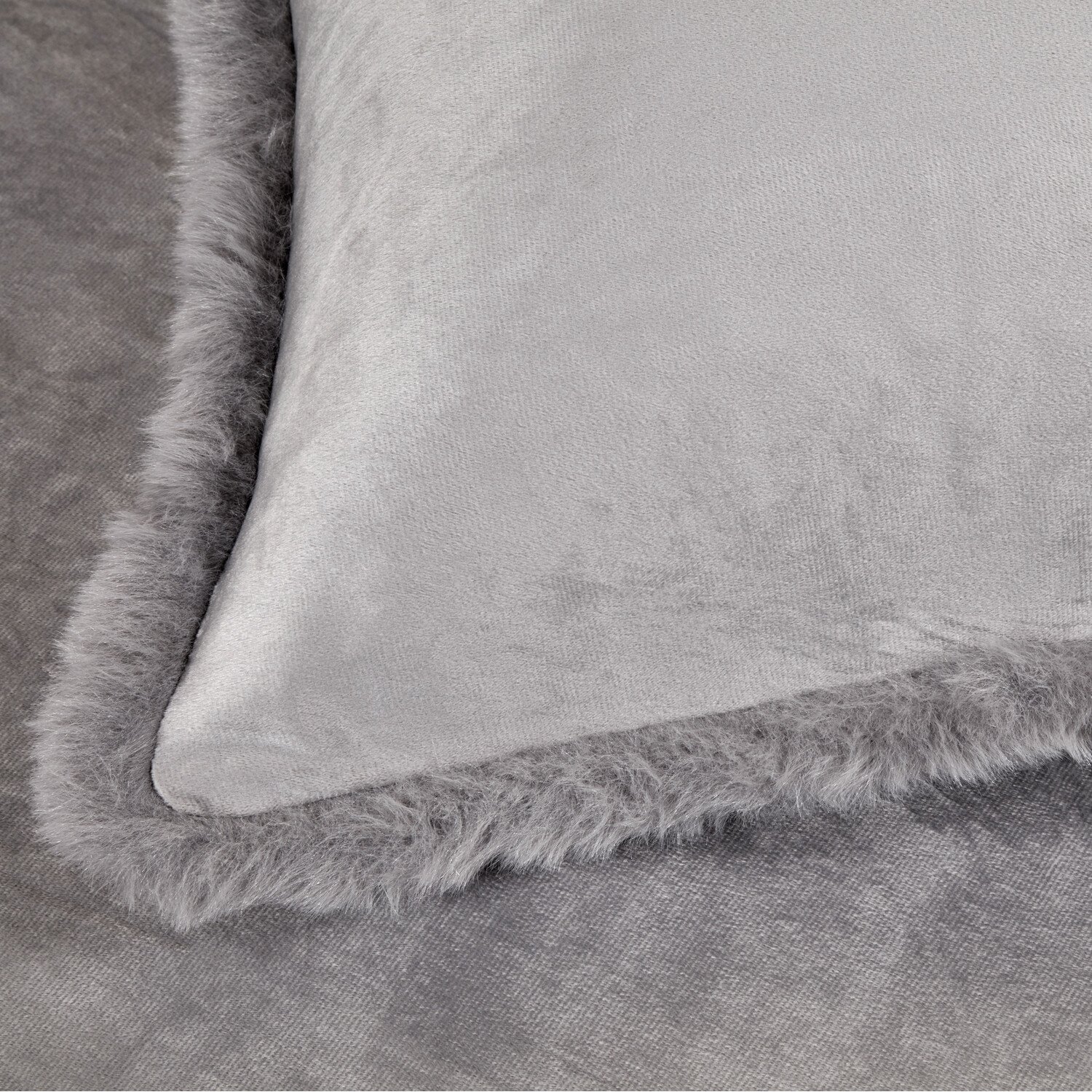 Selena Velvet Duvet Set Grey King Image 3