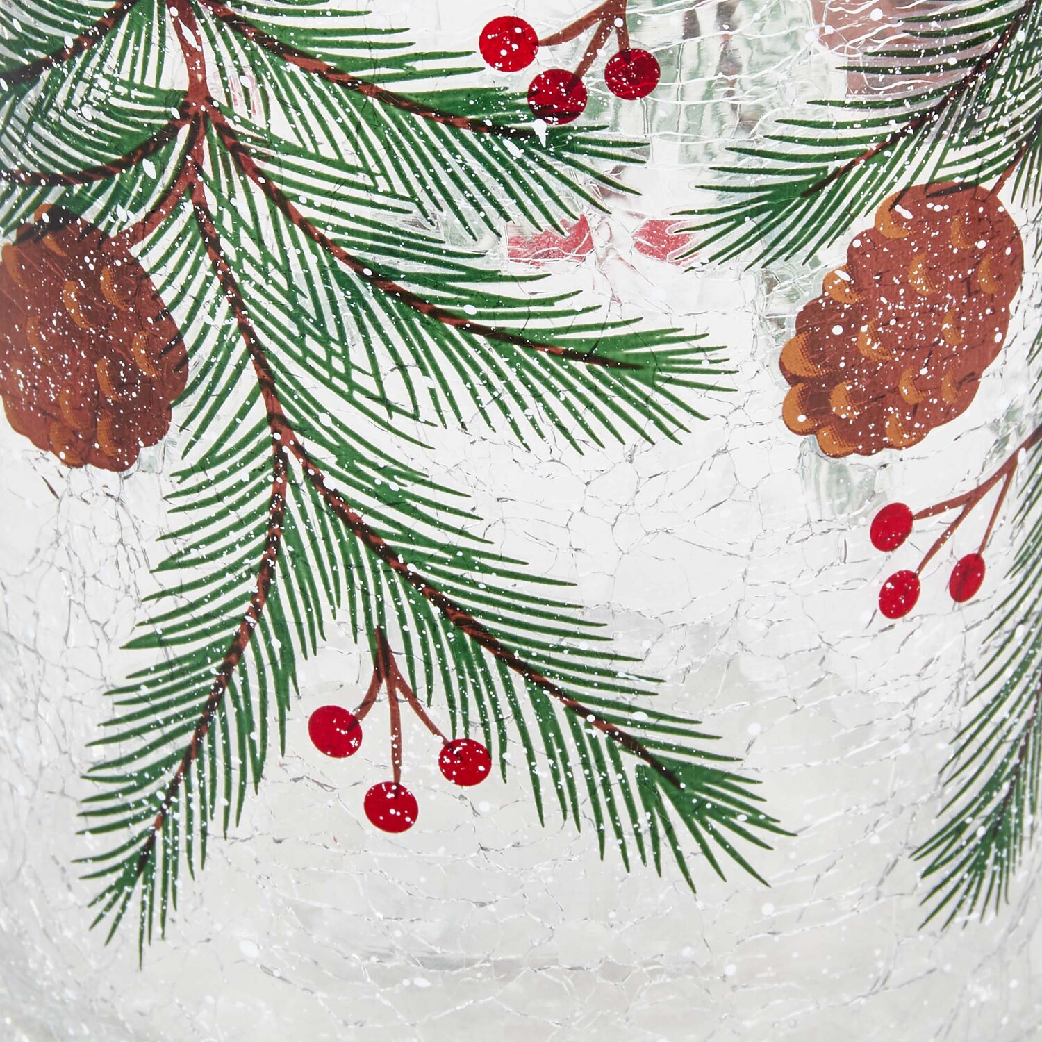 Pinecone Crackle Candle Holder - Clear Image 2