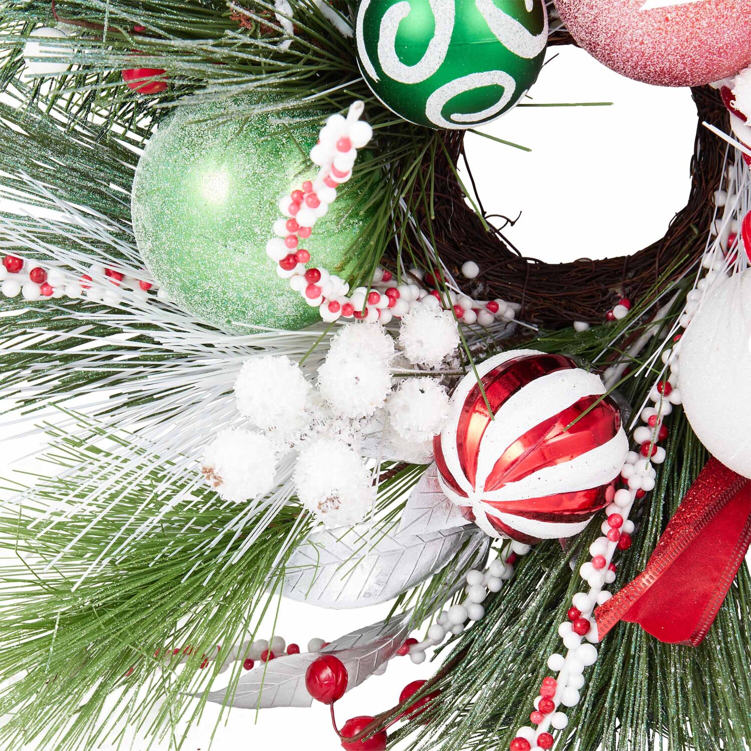 Novelty Candy Cane Candle Ring - Multicolour Image 2