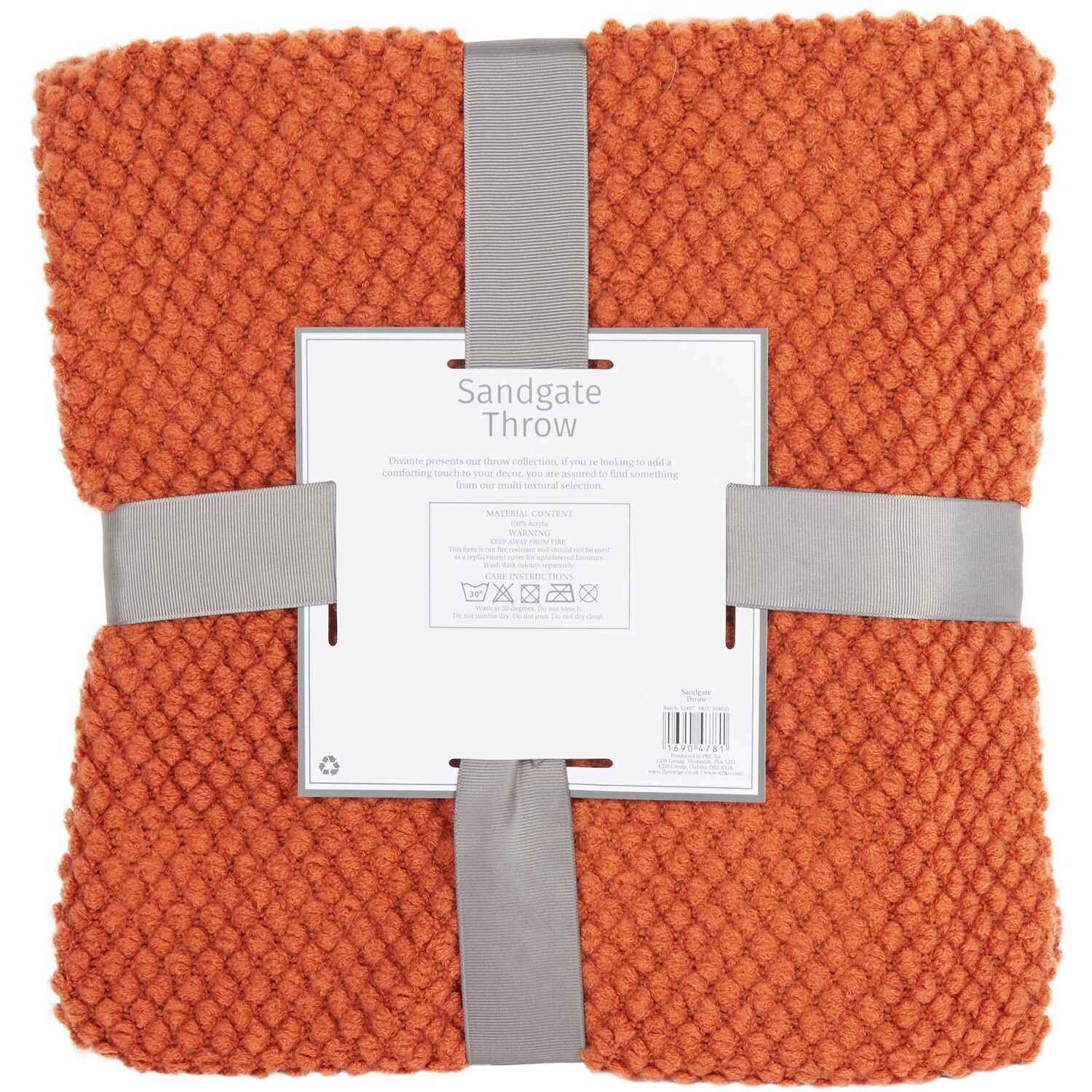 Divante Sandgate Knitted Throw Rust - Rust Image 2