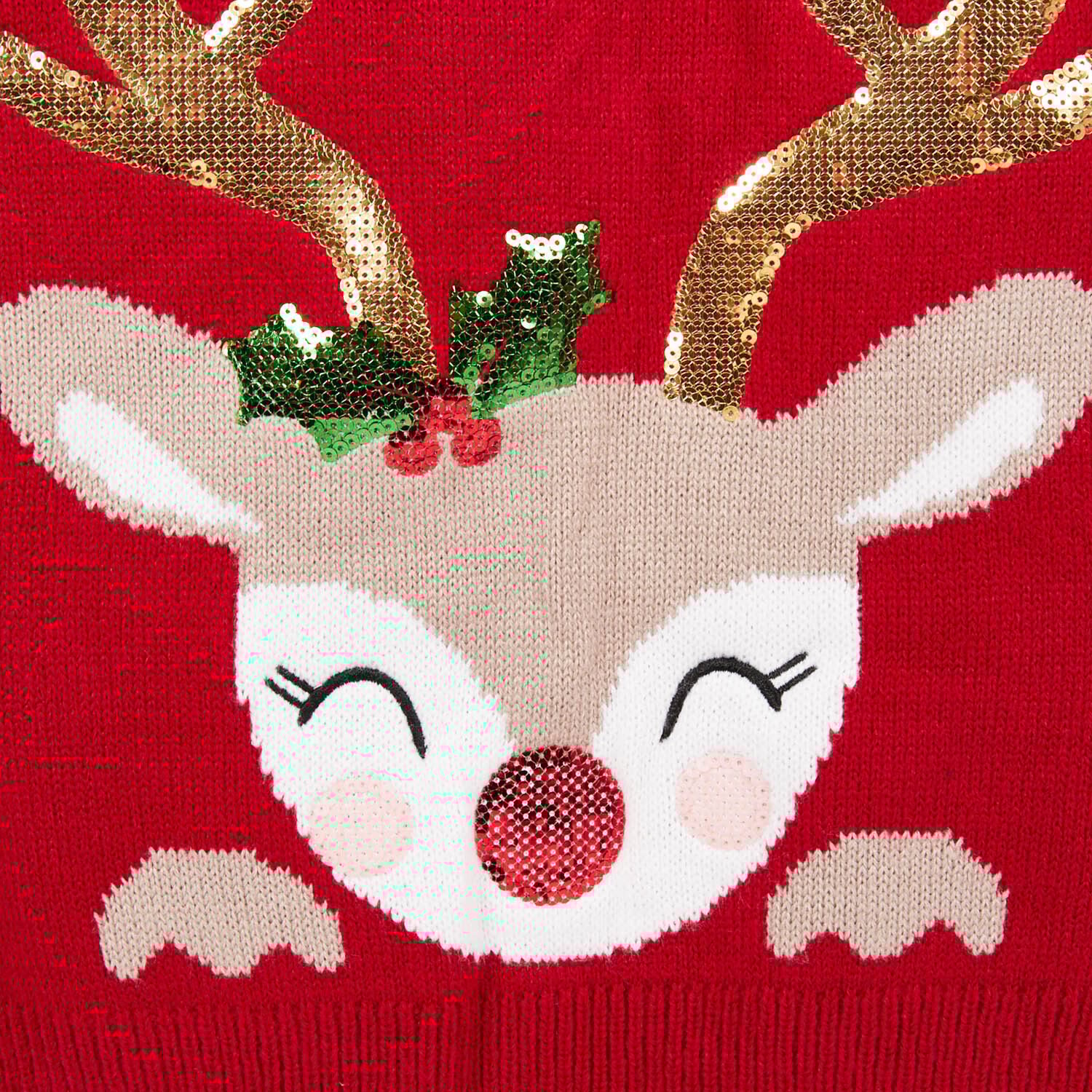 Kids Festive Reindeer Jumper - Red / 8 to 10 years Image 3