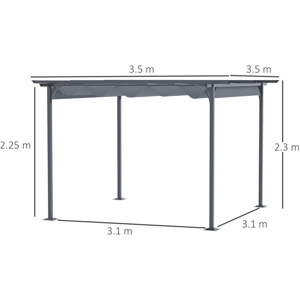 Outsunny 3.5M X 3.5M Metal Pergola Image 5