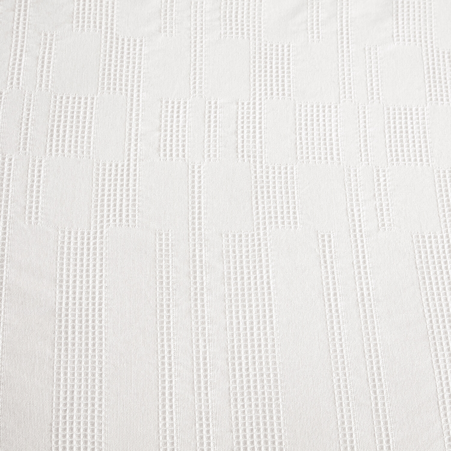 Waffle Block Duvet Set White Double Image 2