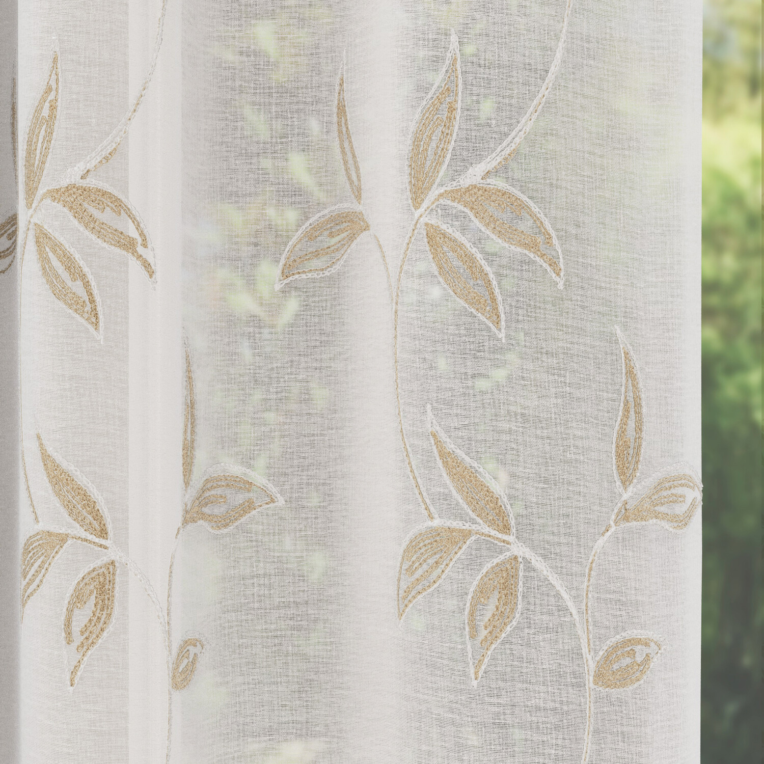 Oasis Voile Panel Curtain Natural 229cm Image 2