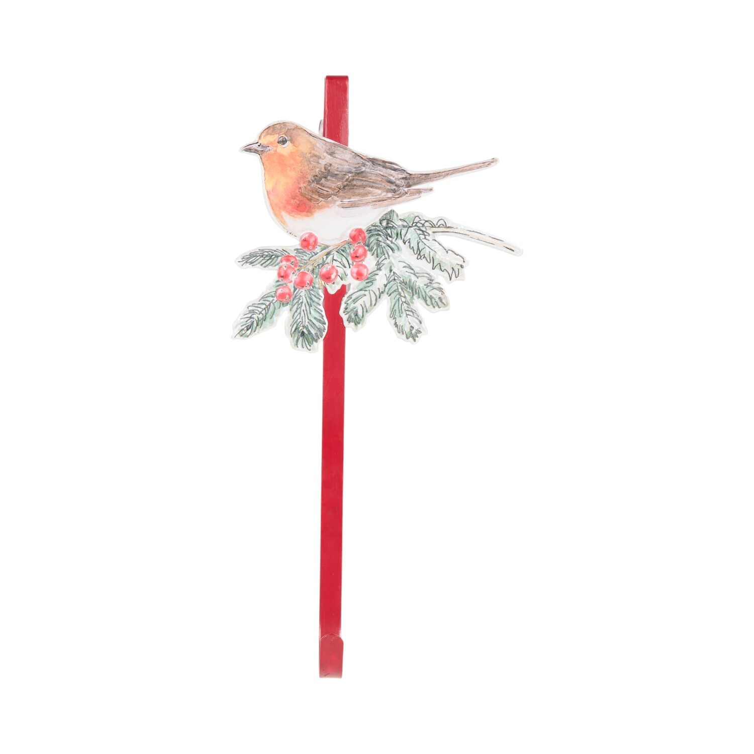 Christmas Robin Metal Wreath HangerRed Image 3