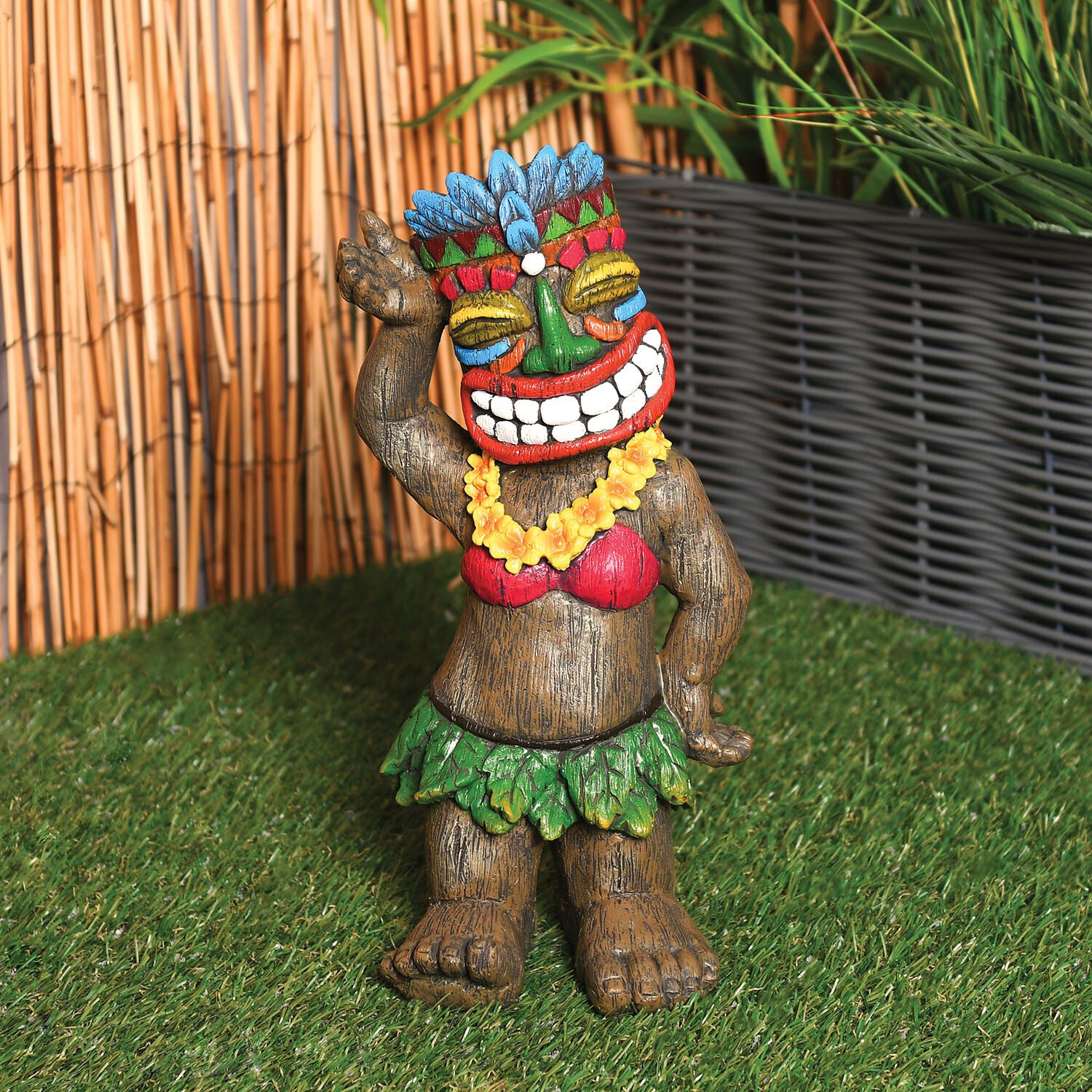 Tiki Statue Garden Figurine - Brown Image 1