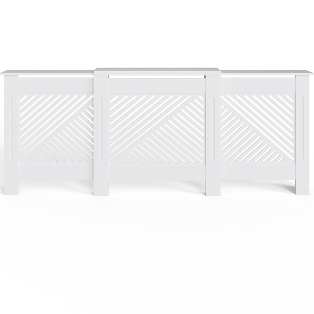 GFW Kobe Cheveron White Adjustable Radiator Cover Image 3