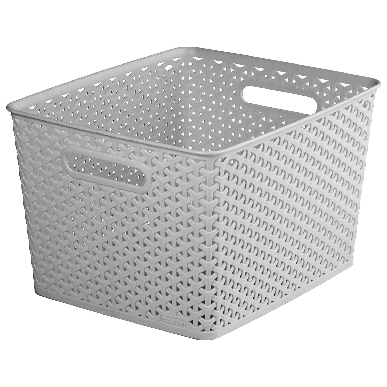 Curver My Style 25L Grey Large Square Storage Basket Image