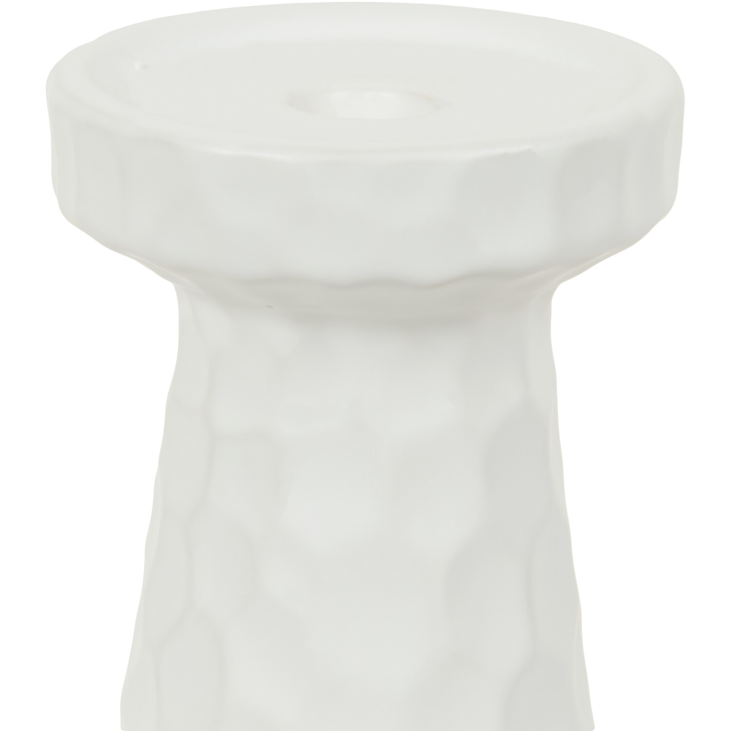 Astrid Hammered Dual Candle Holder - White / 15cm Image 2