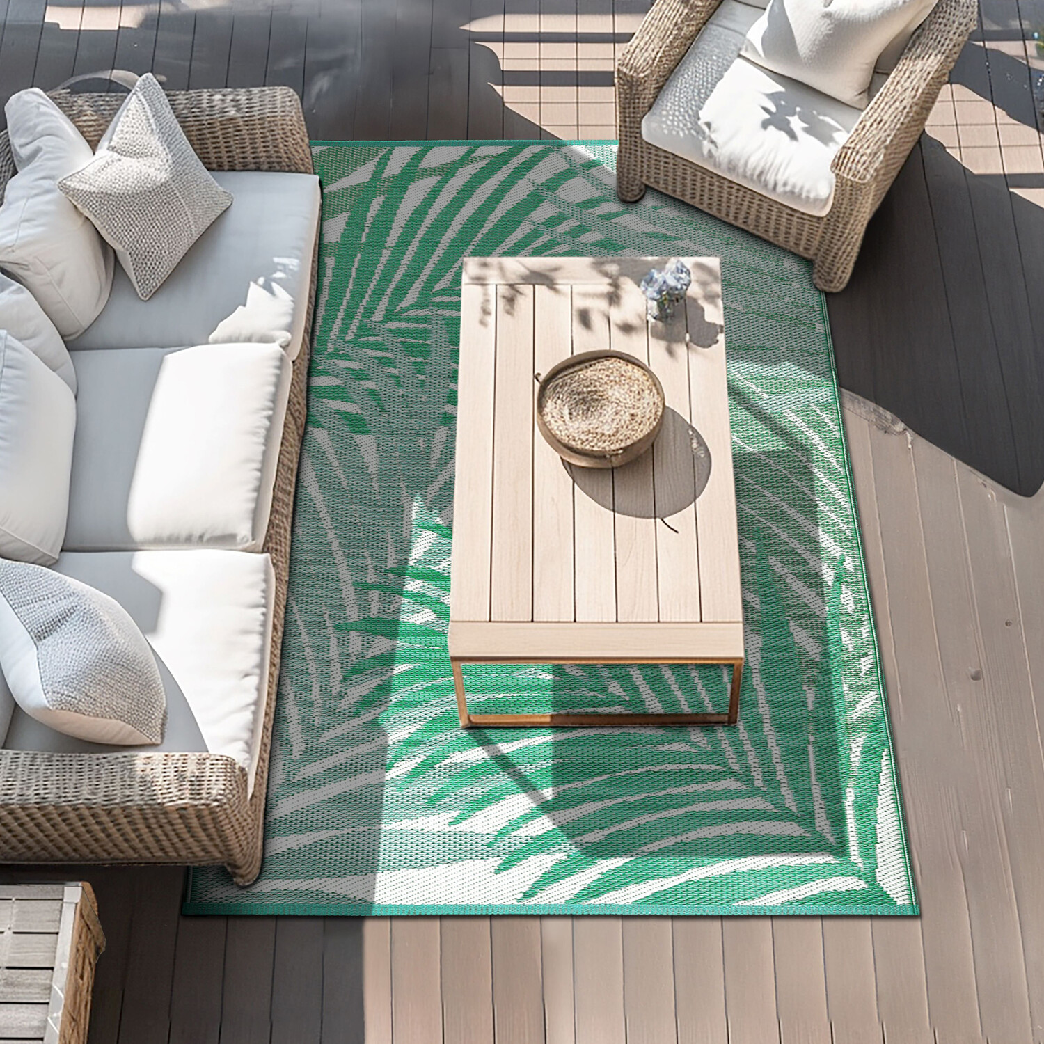 Palma Nova Reversible Outdoor Rug - Green Image 3