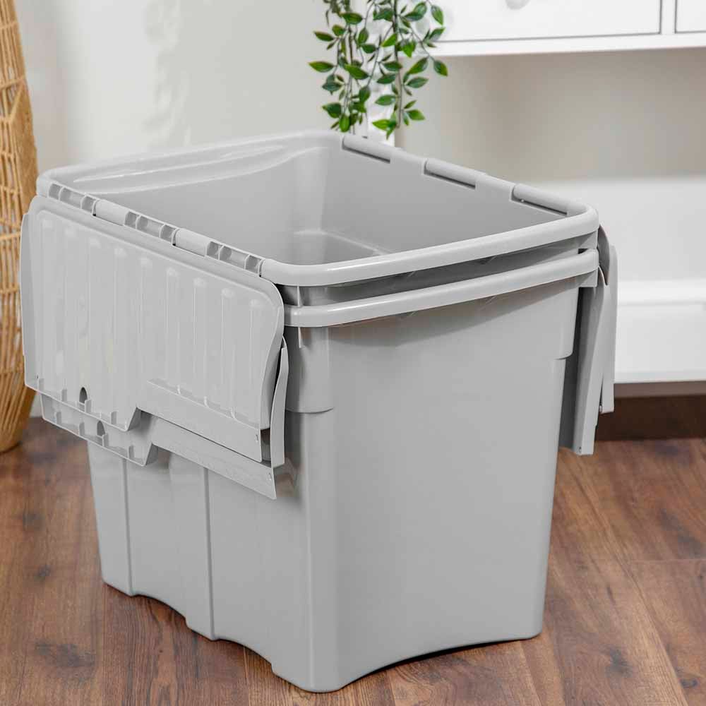 Wham 80L Grey Upcycle Crocodile Storage Box with Lid 2 Pack Image 2