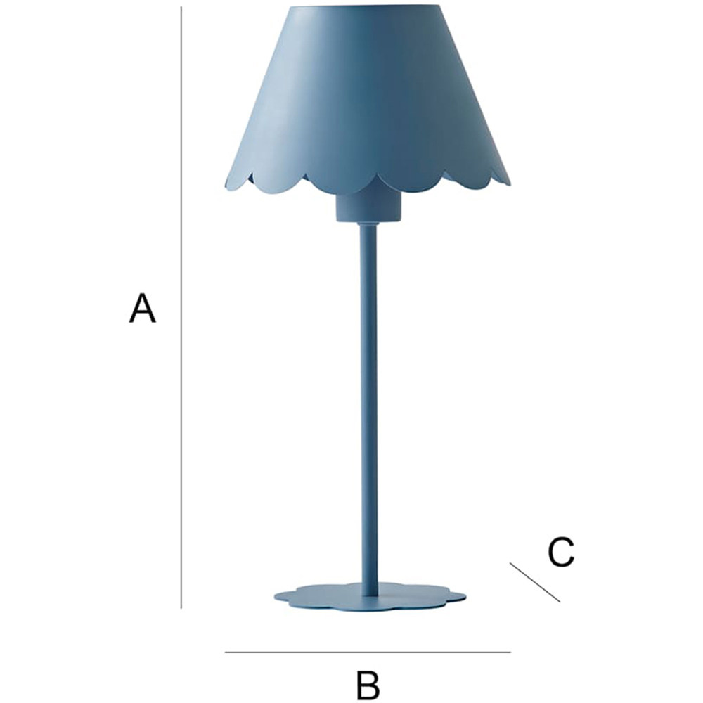 ValueLights Hattie Blue Scallop Rechargeable Table Lamp Image 8