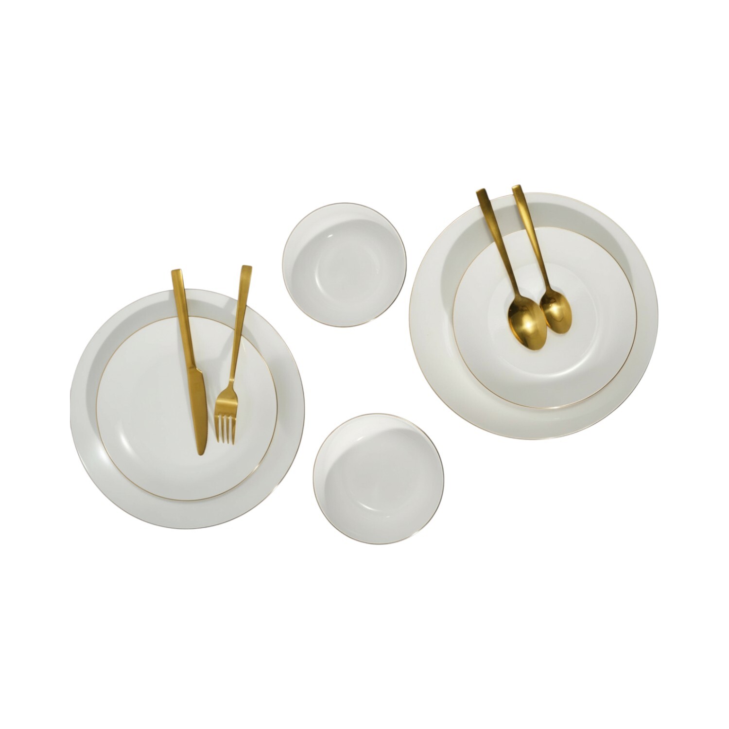 Dinner Set with Cutlery White Image 2