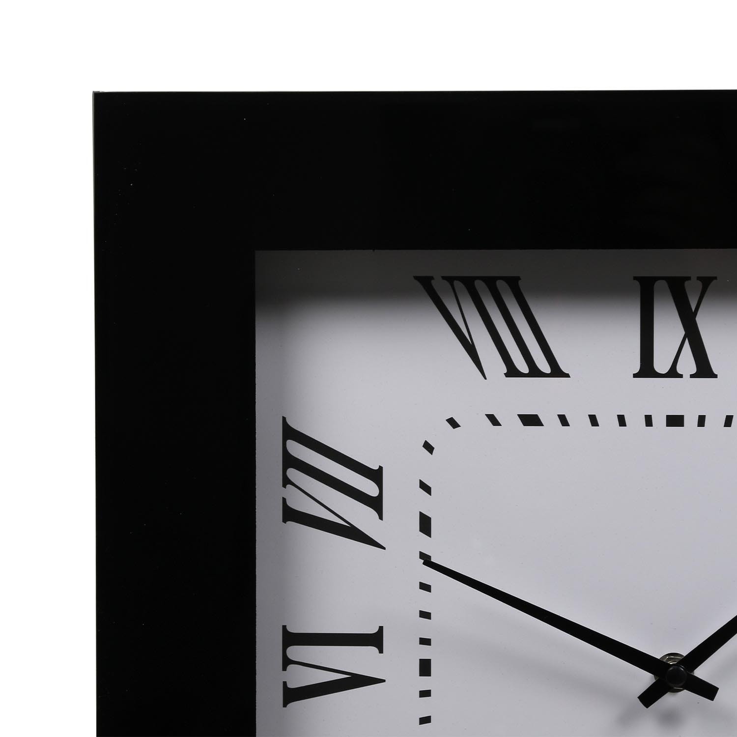 Black Glass Roman Numerals Square Wall Clock 40cm Image 2