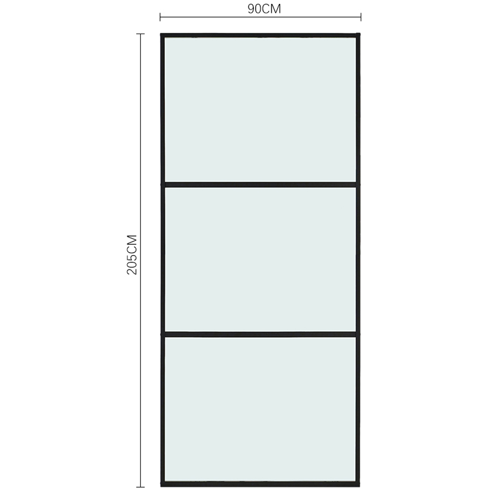 Living and Home 3 Lite Clear Glass Aluminium Barn Sliding Internal Door Kit 900 x 2050mm Image 8