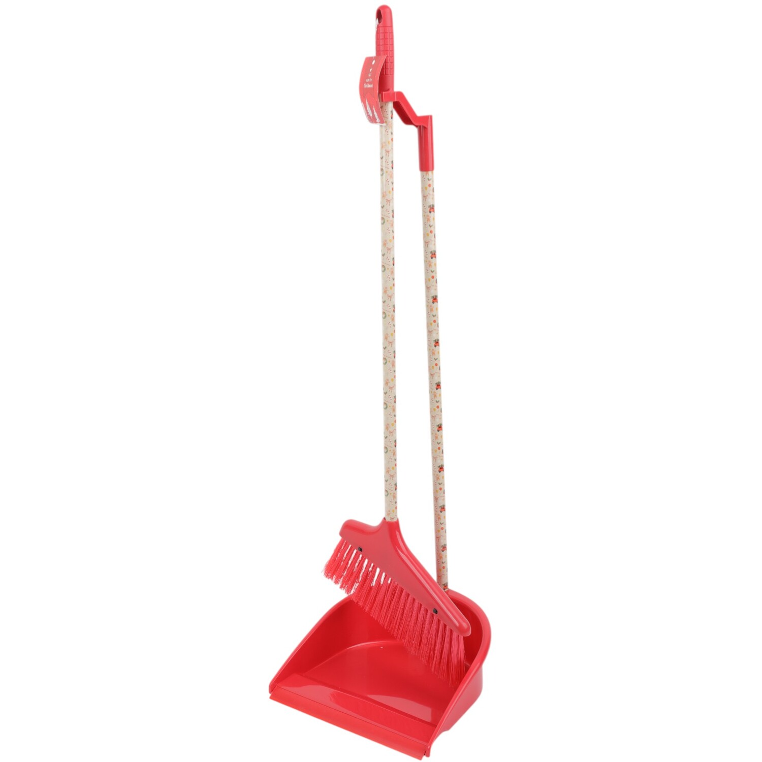 Cosy Christmas Long Handle Dustpan Red Image 2