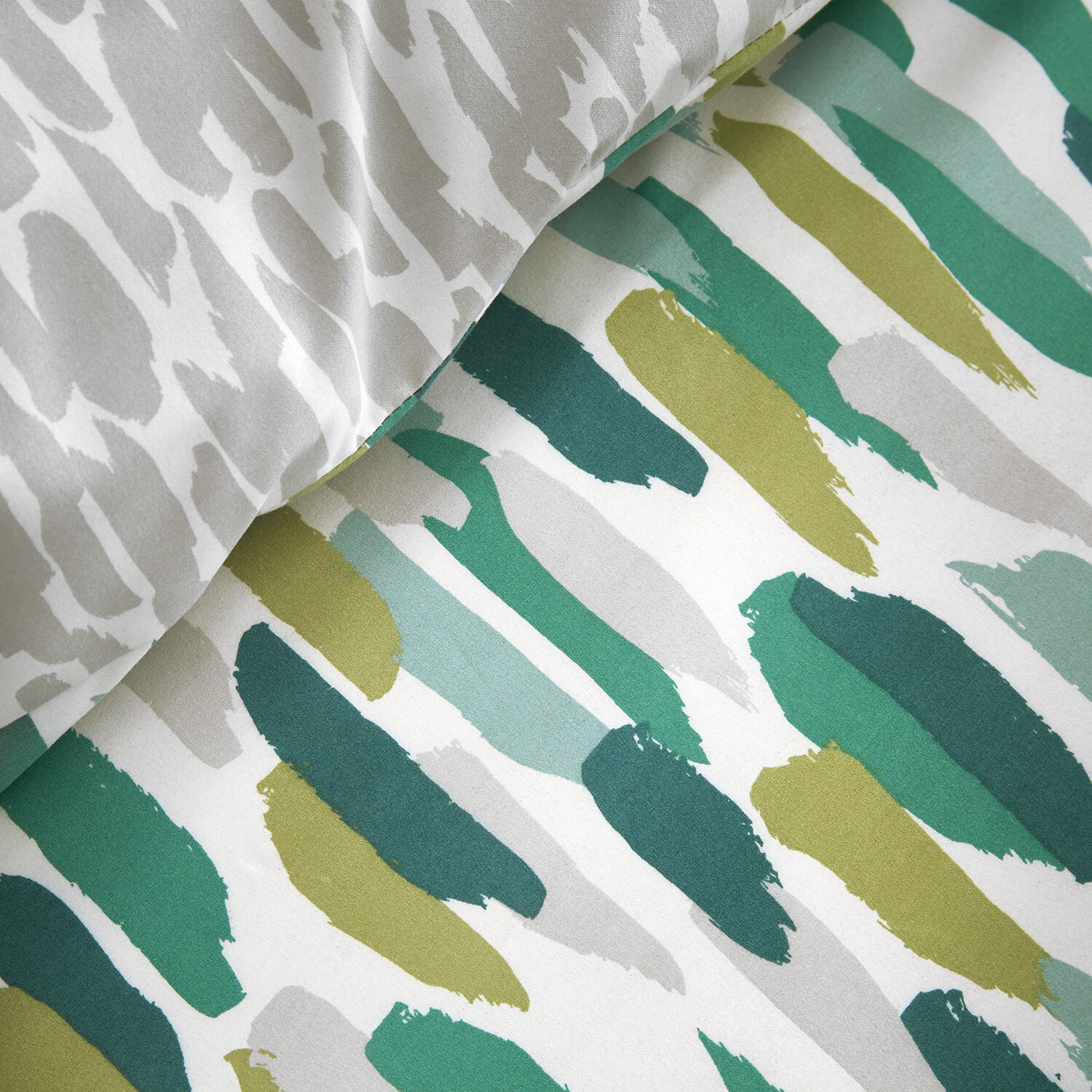 My Home Ellison Duvet Cover and Pillowcase Set - Green / Single Image 4