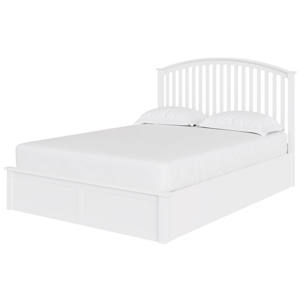 GFW Madrid Double White Wooden Ottoman Bed Image 2