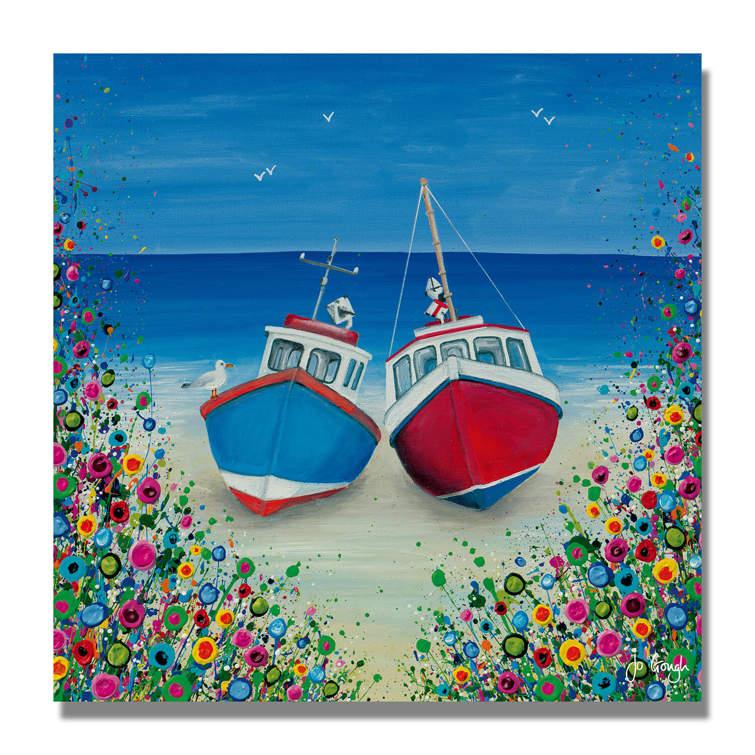 Jo Gough Bright Floral Nautical Canvas - Multicolour Image 4
