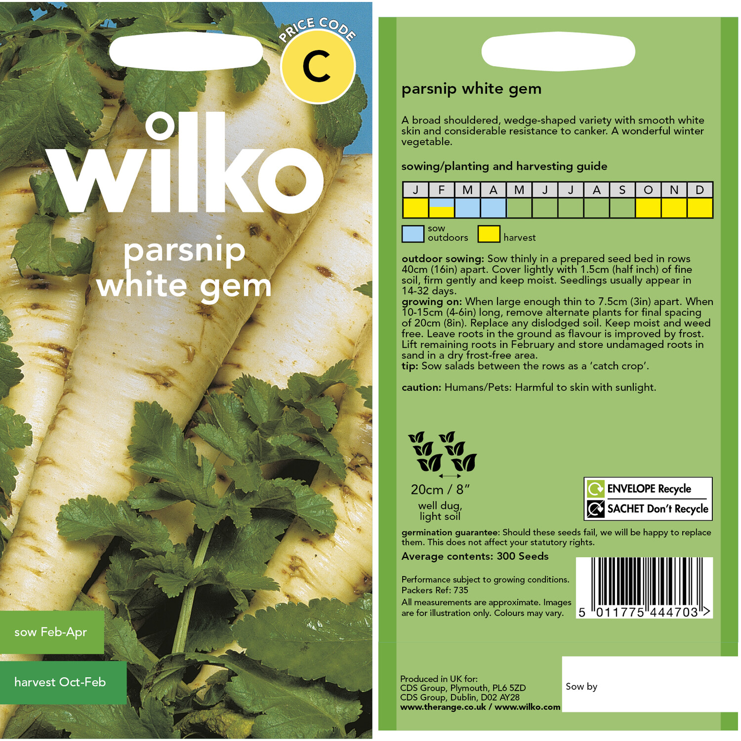 Wilko Parsnip White Gem Seeds Image 3