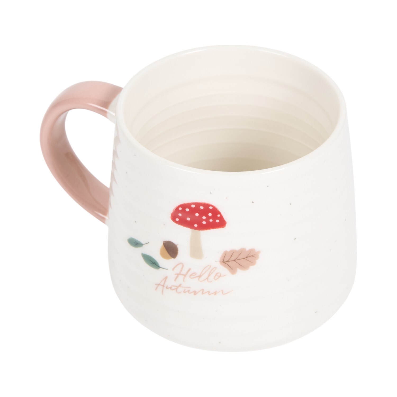 Hello Autumn Ribbed Mug White Image 4