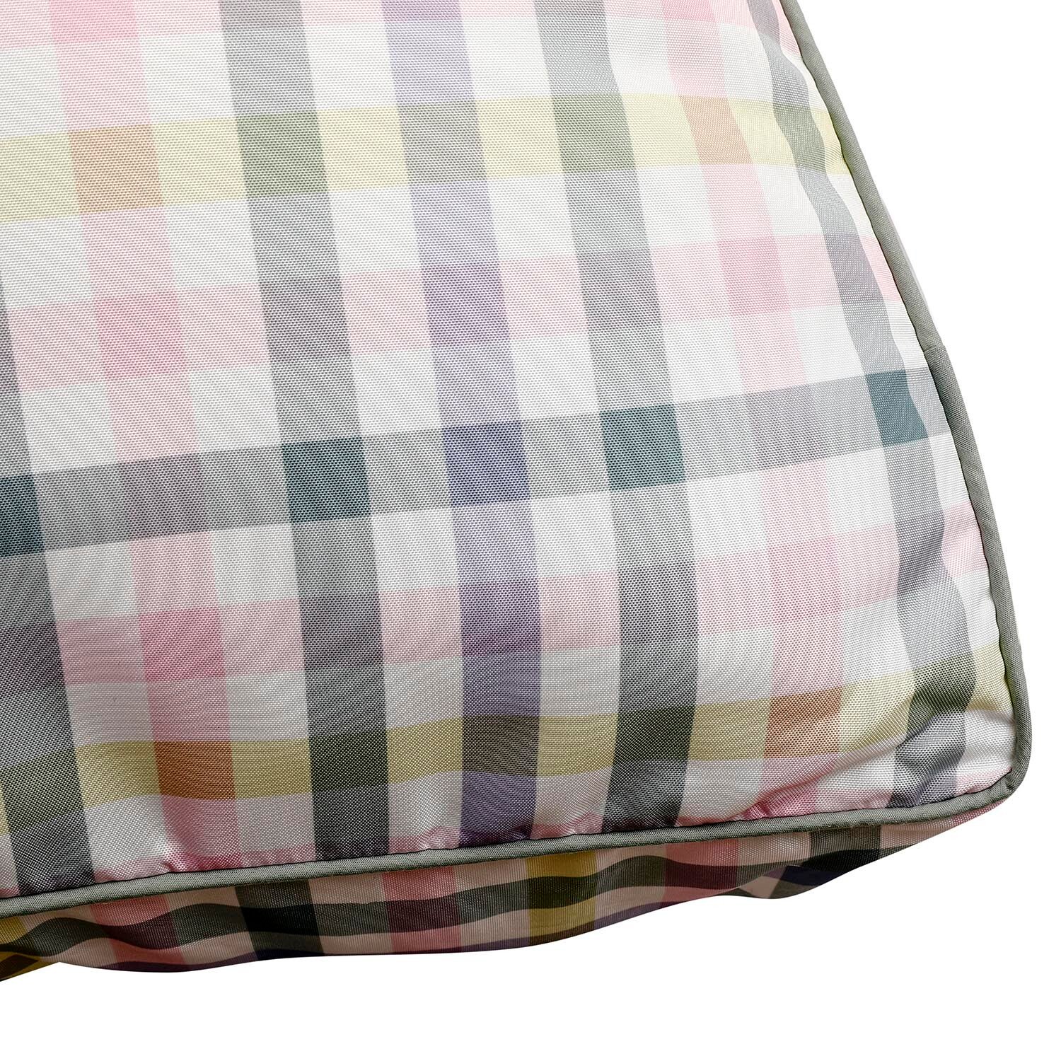 Gingham Outdoor Floor Cushion Image 4