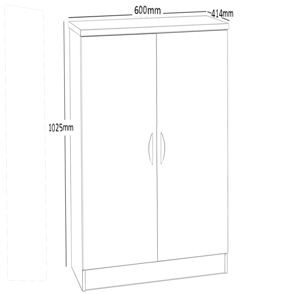 R White Cabinets 2 Door Sandstone Mid Height Cupboard Image 5