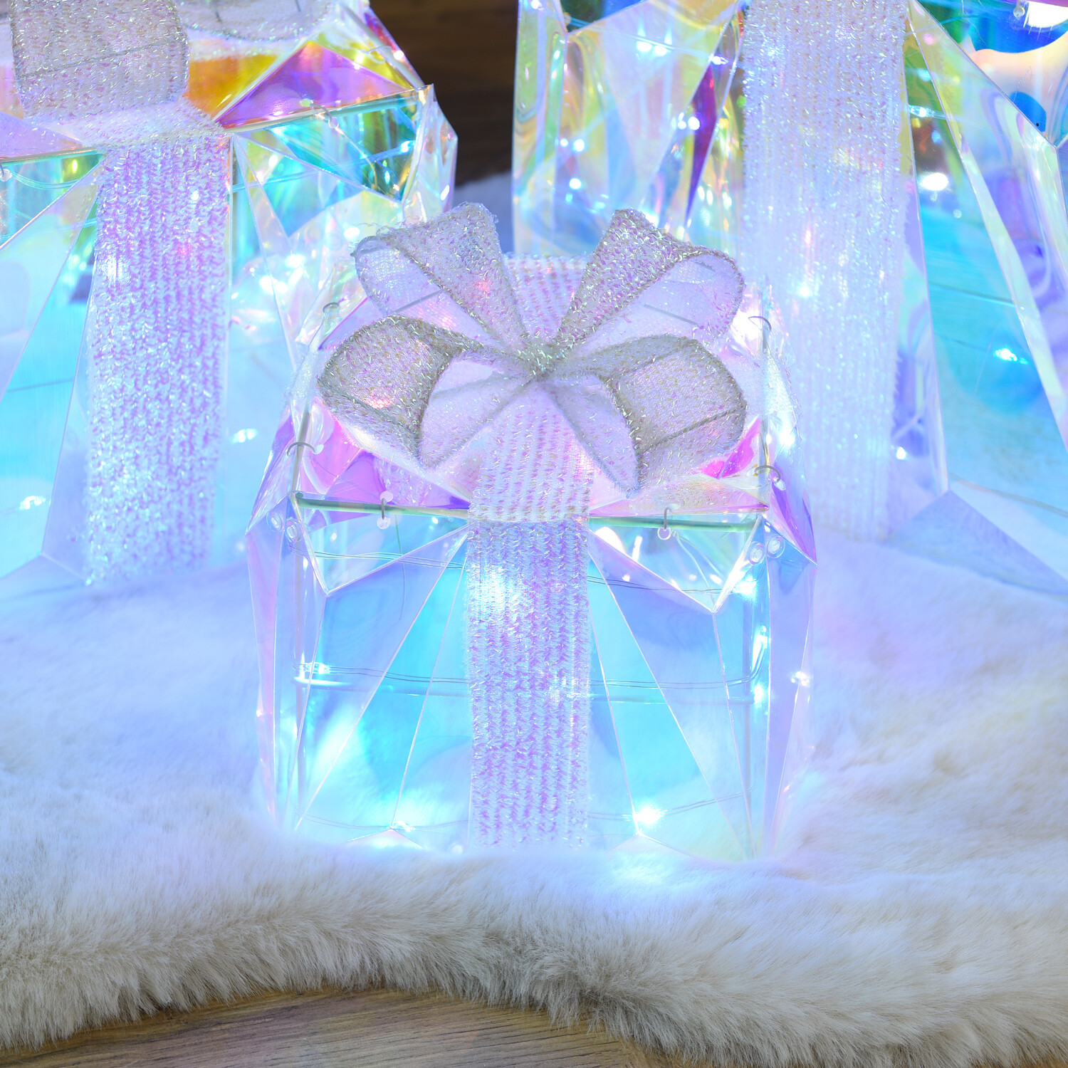 Set of 3 LED Iridescent Presents Image 8