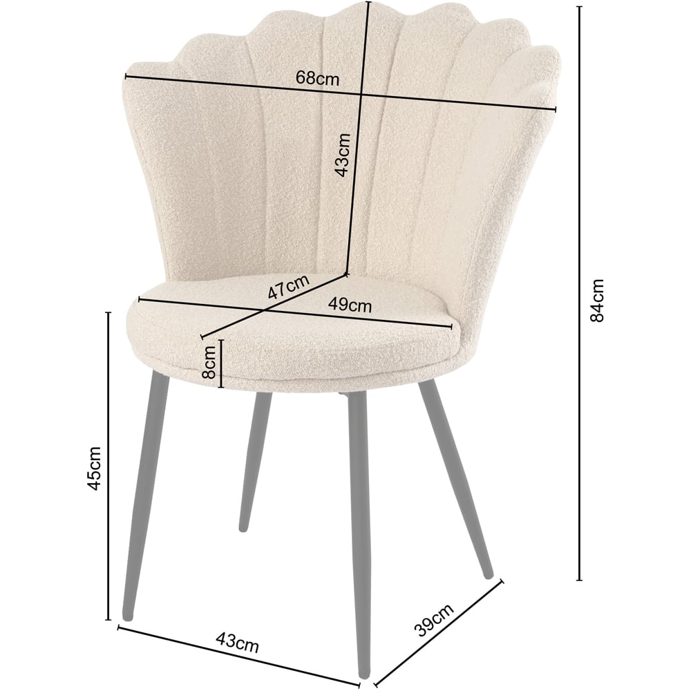 Mini Flora Beige Boucle Accent Chair Image 10