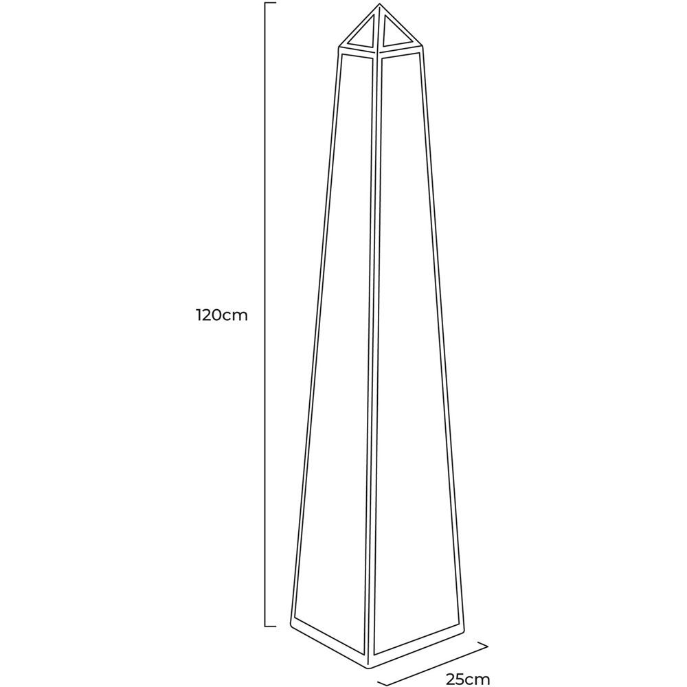 MirrorOutlet The Obelisk Black Metal Edged Mirrored Garden Ornament 120 x 25cm Image 7