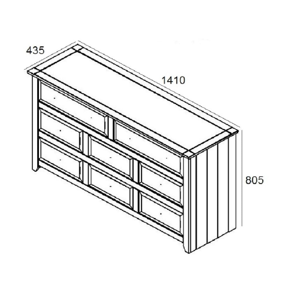 Capri 8 Drawer White Wide Chest of Drawers Image 7
