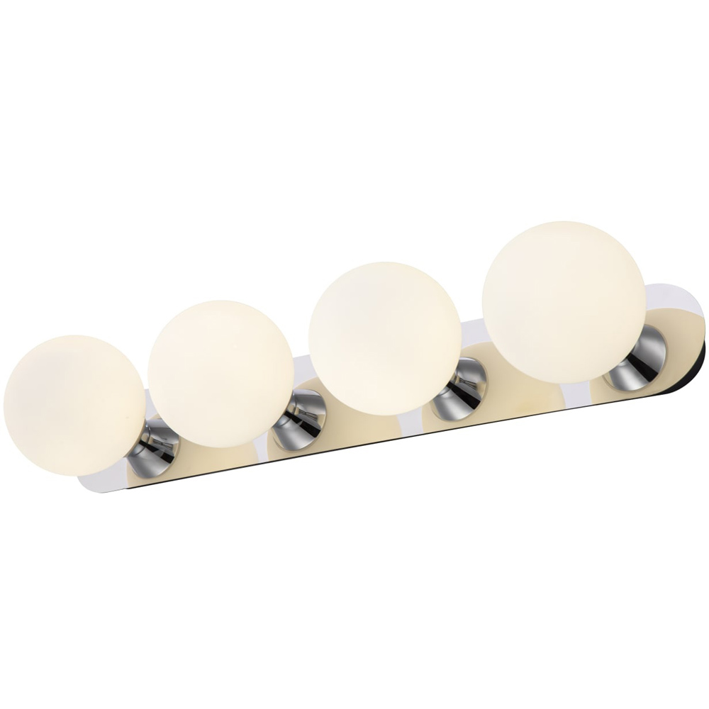 Cosylyte Bowen Bathroom 4 Light Classic Opal Glass Chrome Ceiling Flush Light Image 5