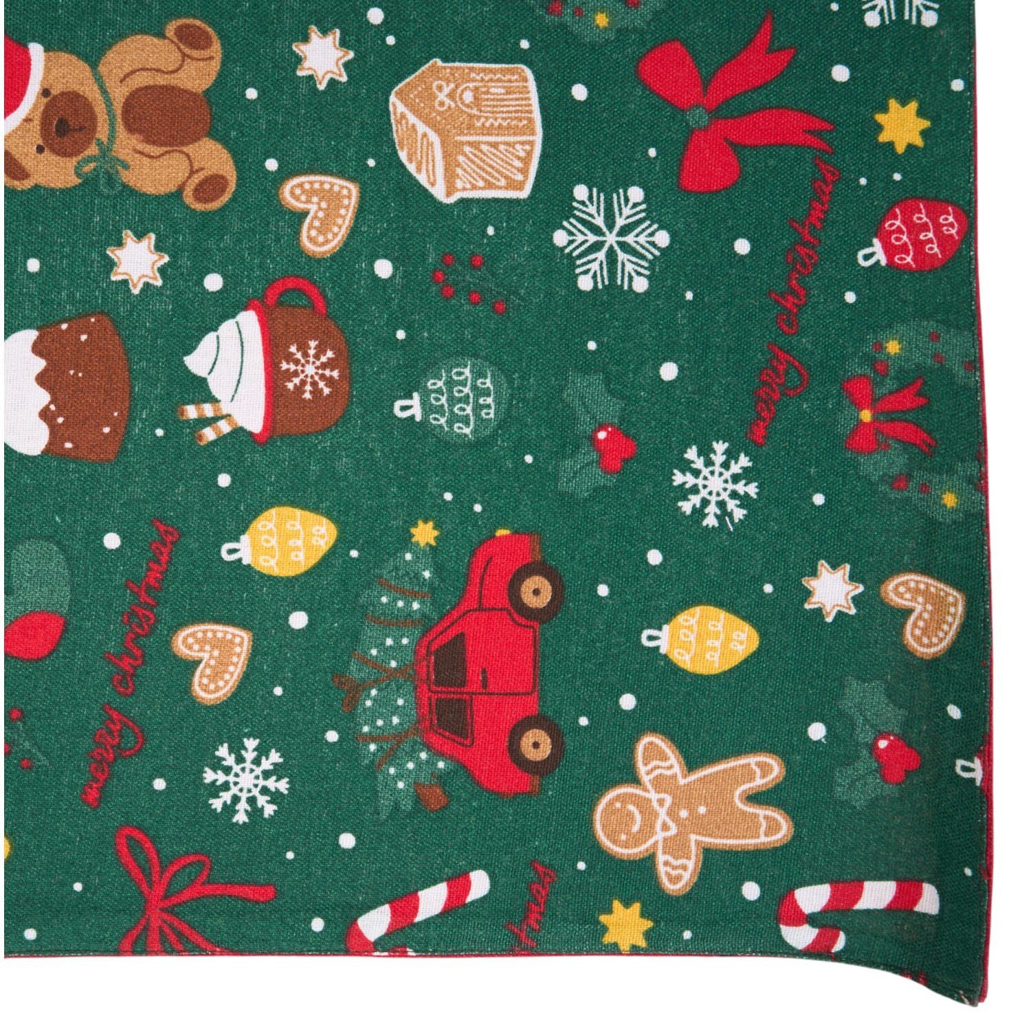 Christmas Printed Table Runner Green Image 6