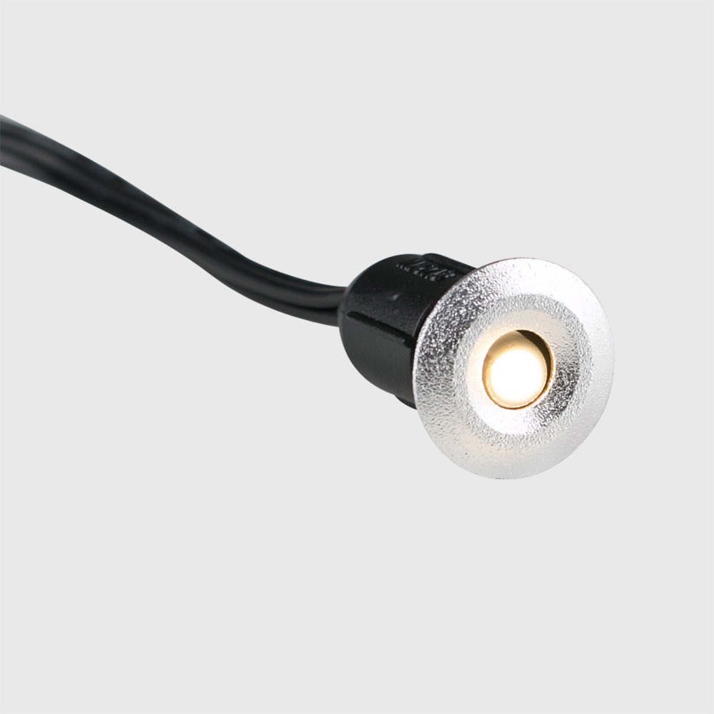 ValueLights 10 Pack Silver Round Warm White LED Decking Kitchen Plinth Light Image 3