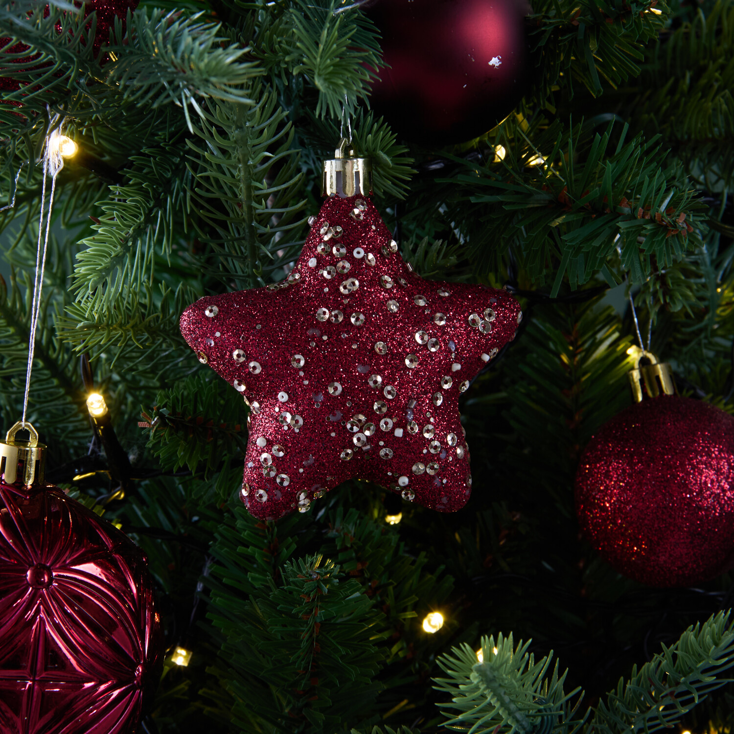 Flower and Bauble Set Burgundy Image 8