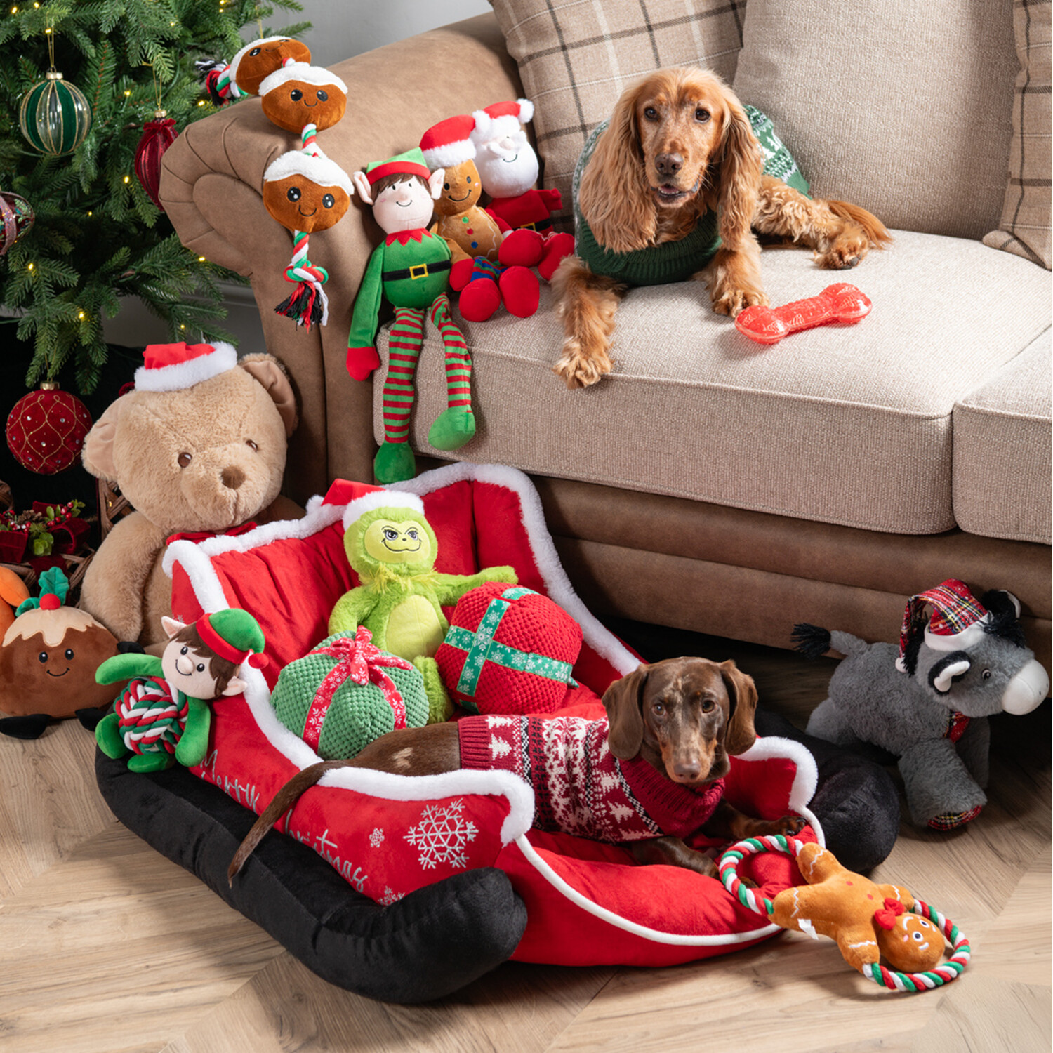 Sleigh Dog Bed Red Image 6
