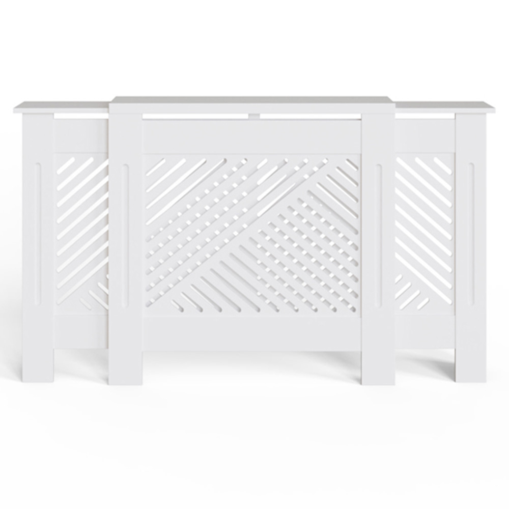 GFW Kobe Cheveron White Adjustable Radiator Cover Image 5