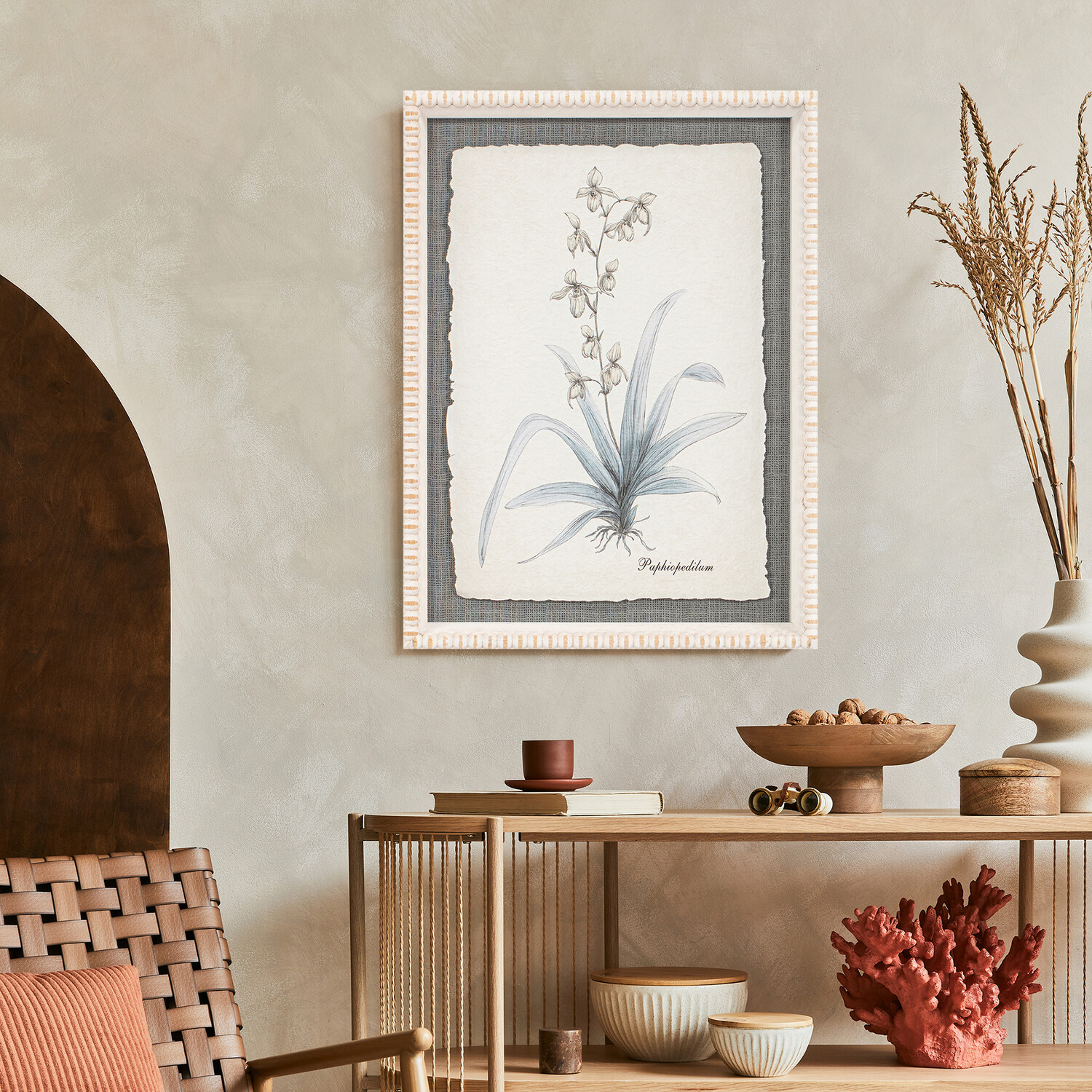 Flower Hand Sketch Effect Framed Art Image 5