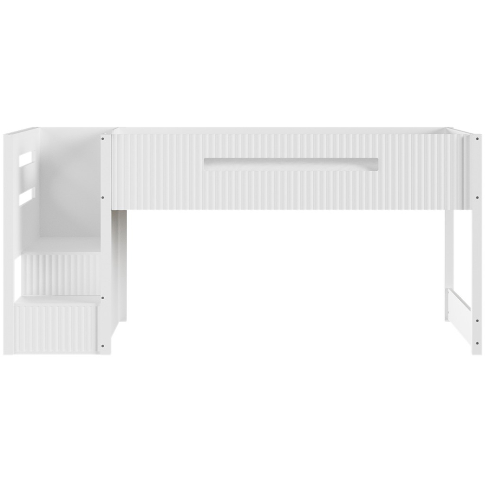 Flair Luca 6 Drawer White Ribbed Bed Frame Image 3