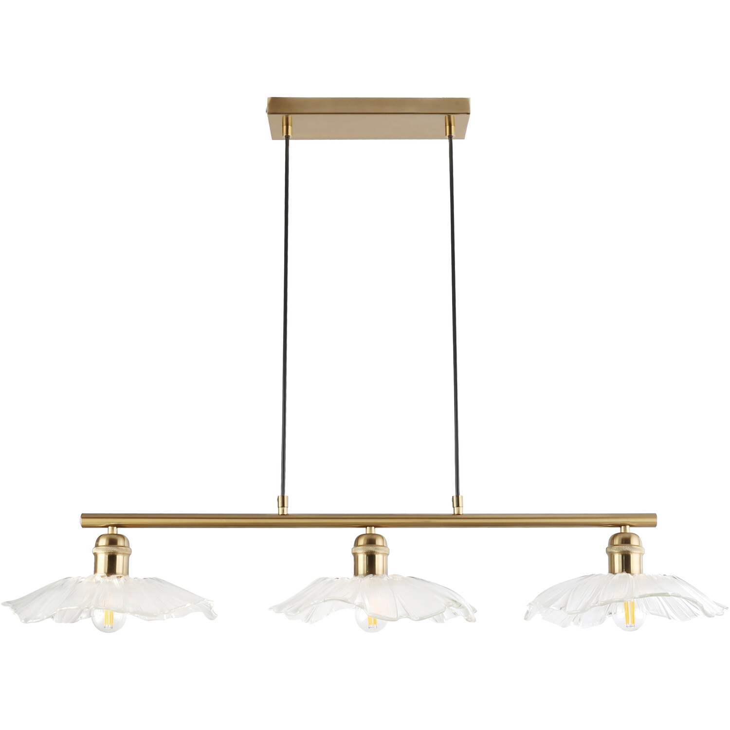 3 Light Flower Ceiling Fitting Champagne Image 2