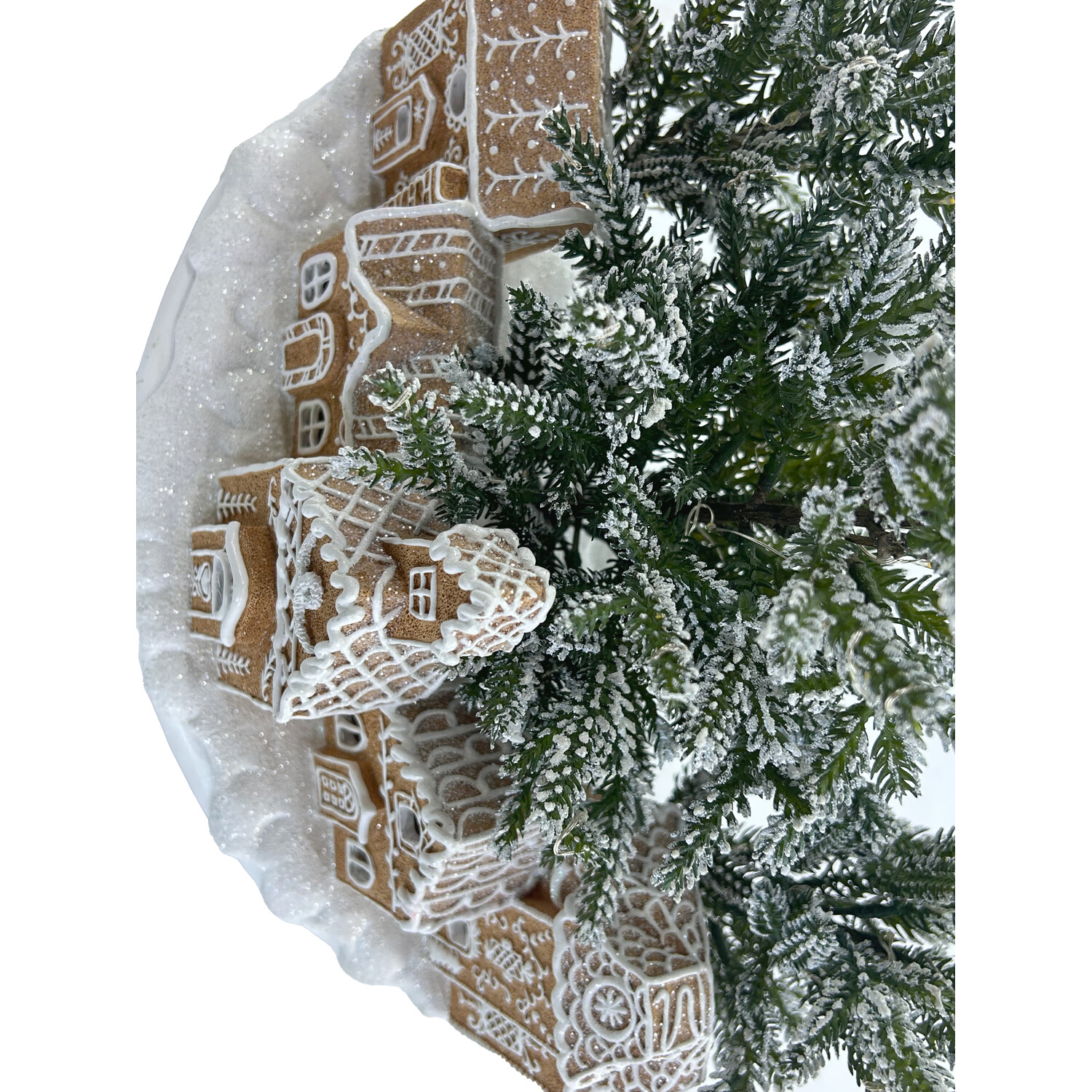 Gingerbread House Scene Brown and Green Image 3