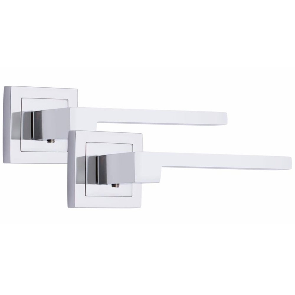 Golden Grace Polished Chrome Zeta Door Handle Set 4 Pack Image 2