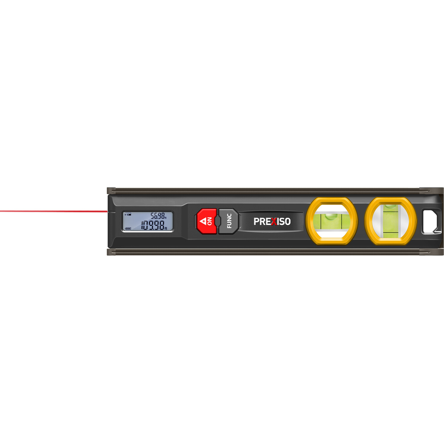 PREXISO 5-in-1 Stud Finder With Laser Level And Ultrasound Distance Measure – Yellow, Battery Included