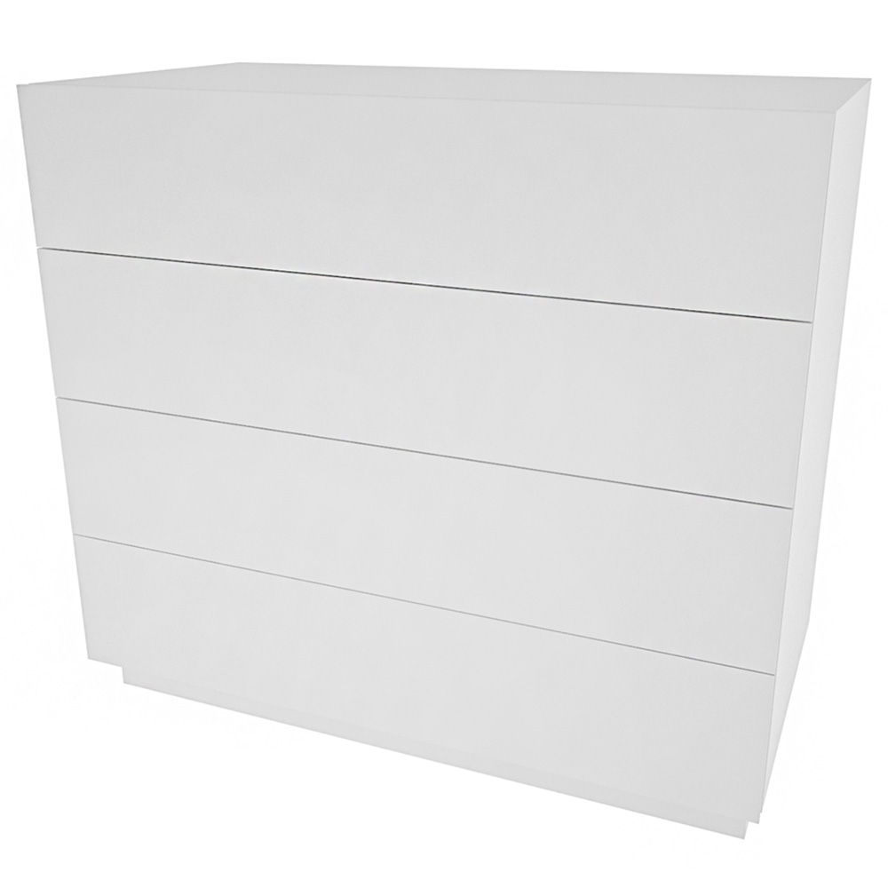 Decorotika Lines 4 Drawer White Chest of Drawers Image 4